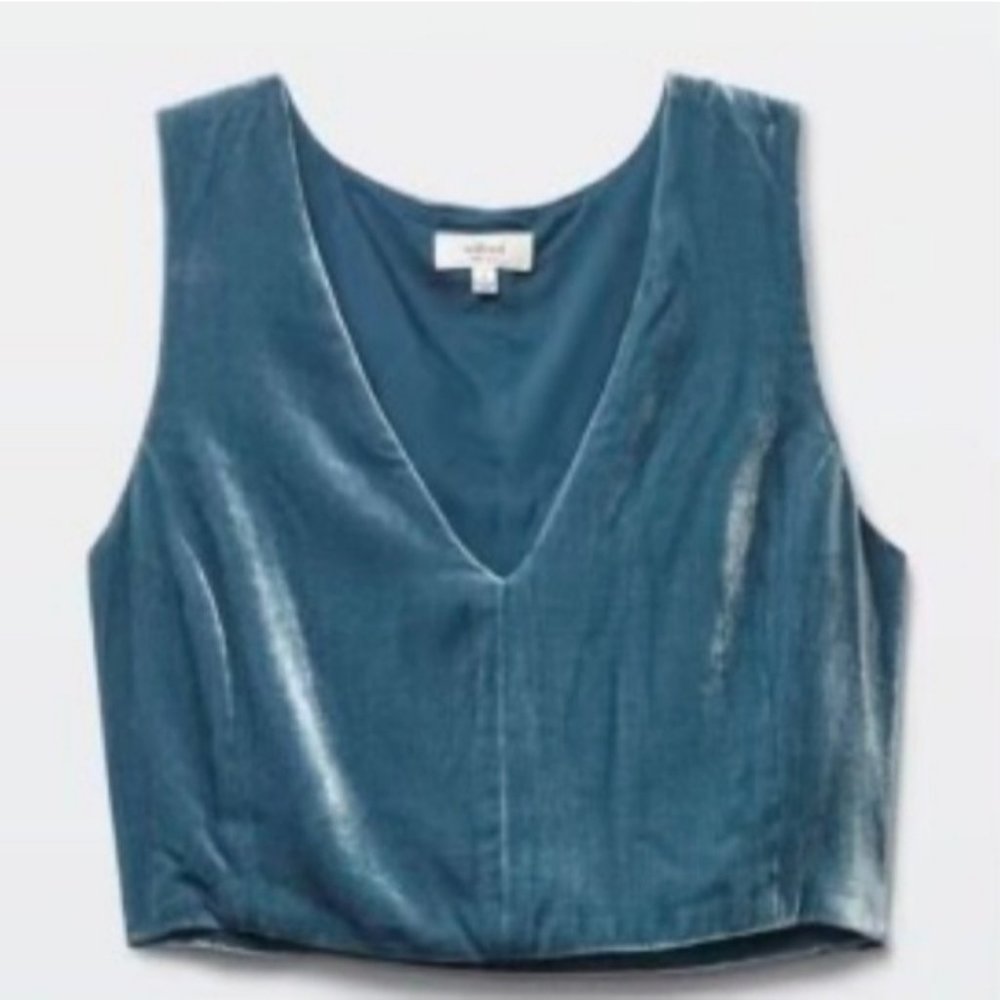 WILFRED / ARITZIA DAUPHINE / VELVET V-NECK CROP TOP / SMALL
